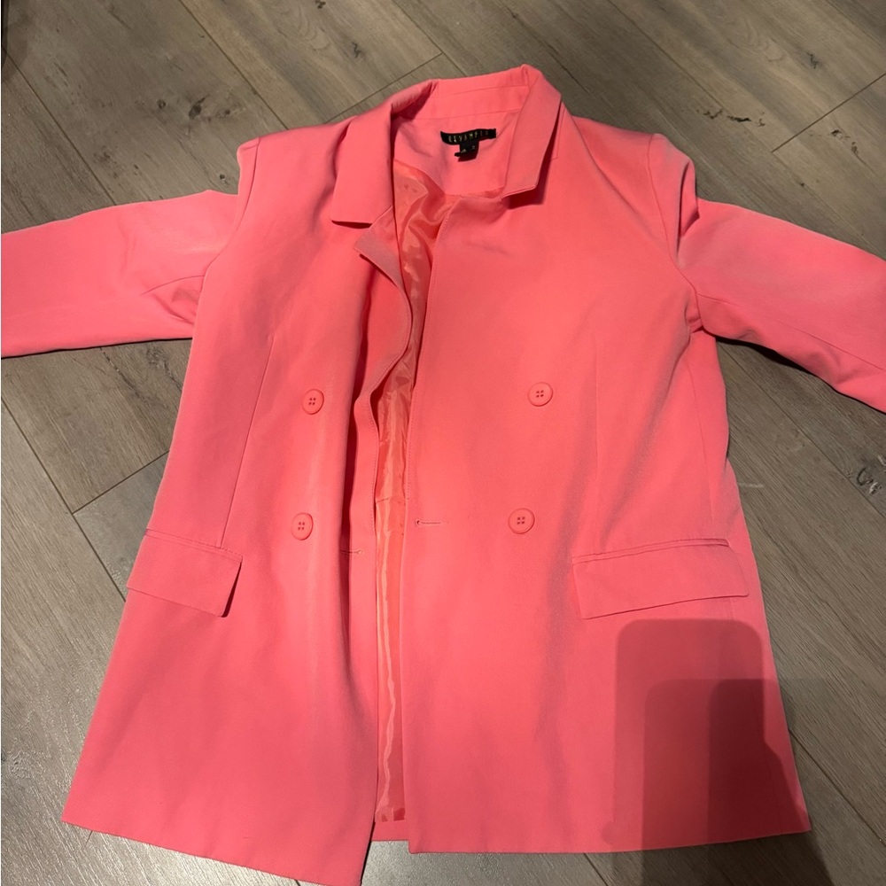 Women's Pink Double-Breasted Jacket